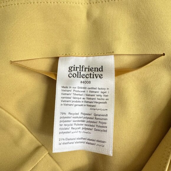 Girlfriend Collective sport legging High rise SZ small yellow activewear gym new - Picture 7 of 11